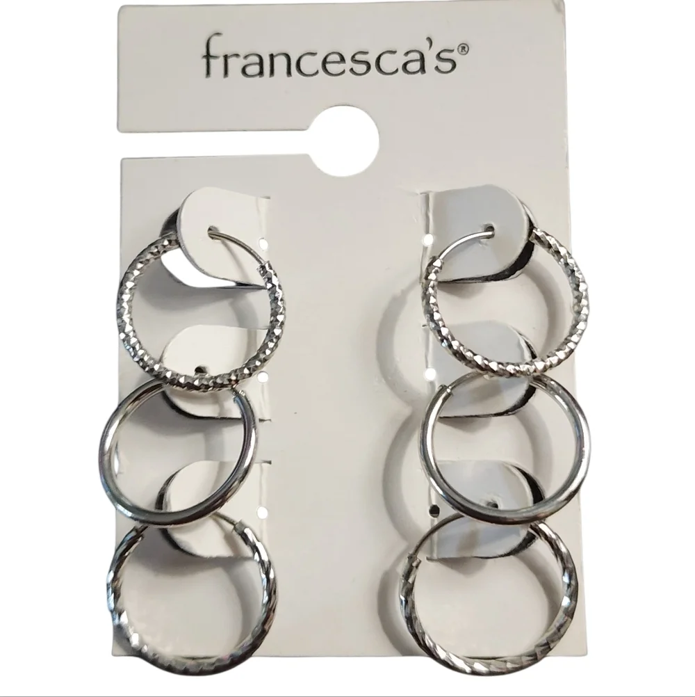 Francesca's Collections Silvertone Hoop Earrings